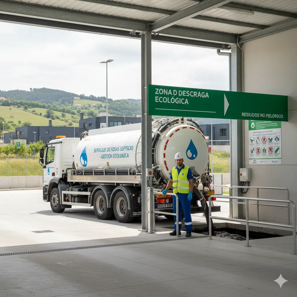 Gestión ecológica de residuos de fosa séptica en planta autorizada