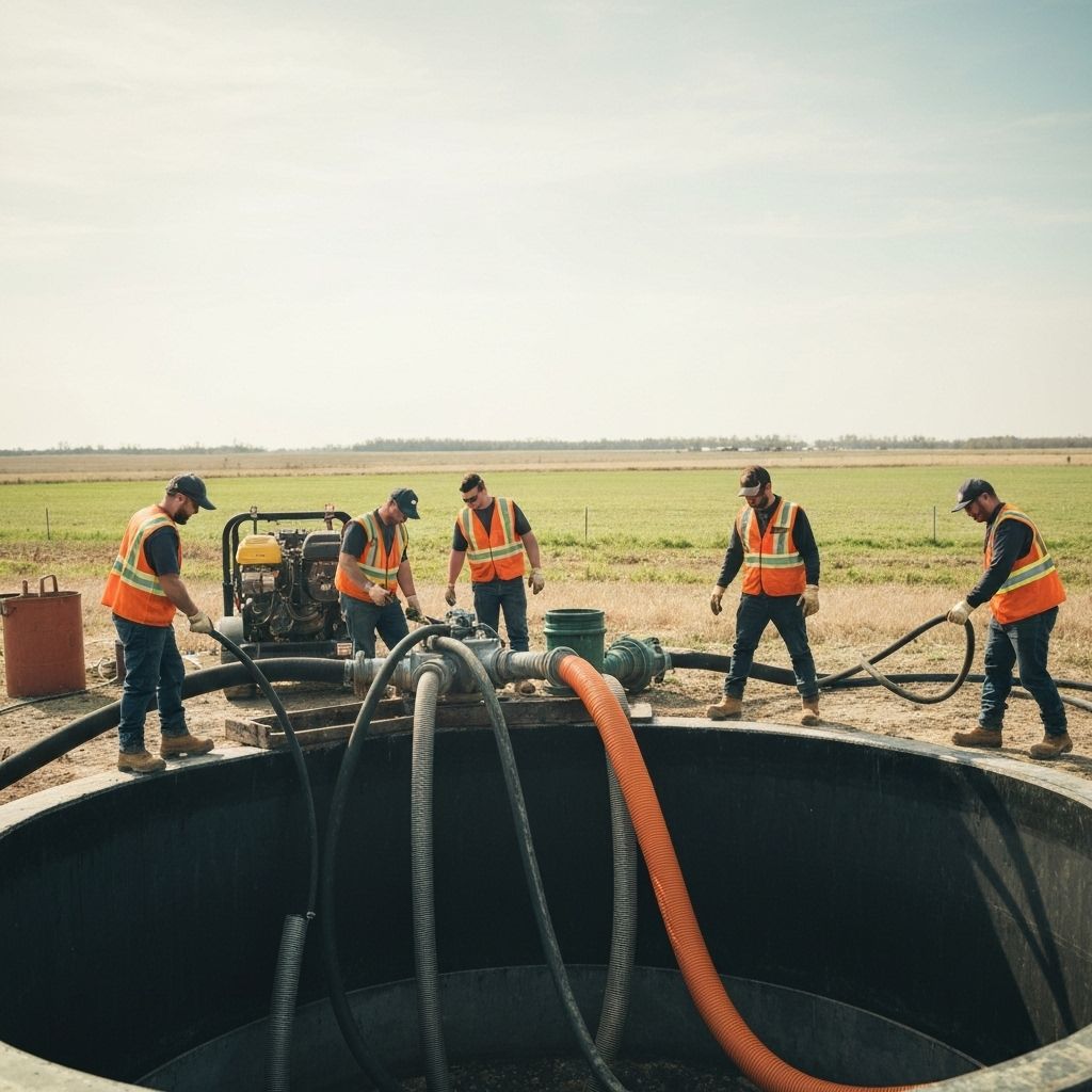 Limpieza de sistema séptico industrial