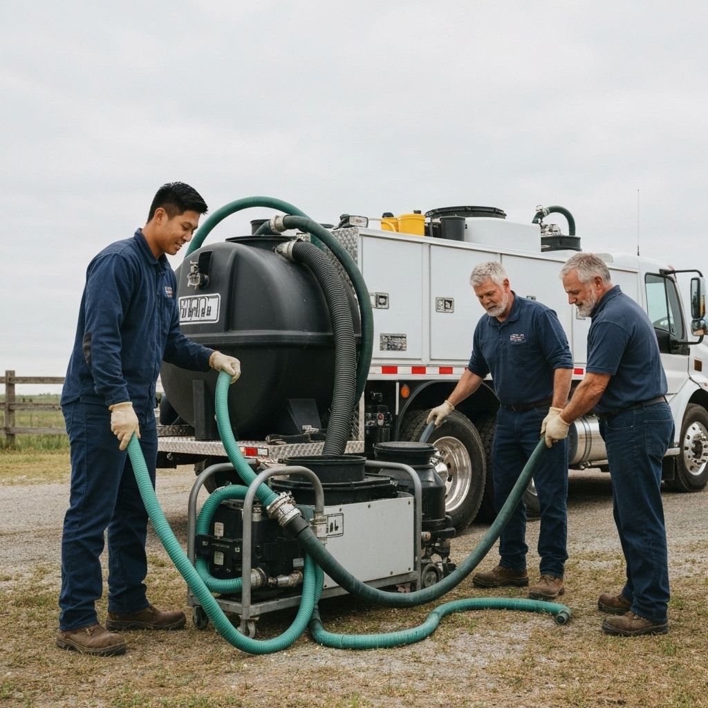 Equipo profesional de vaciado de fosas sépticas